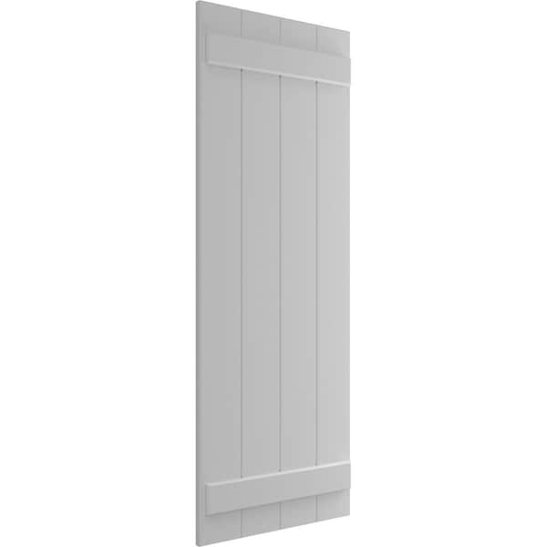 True Fit PVC Four Board Joined Board-n-Batten Shutters, Primed, 21 1/2W X 48H